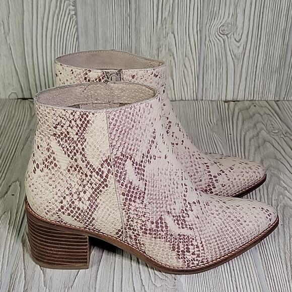 Seychelles Leather Snakeskin Print Ankle Boots Womens Size 6 - Picture 2 of 13